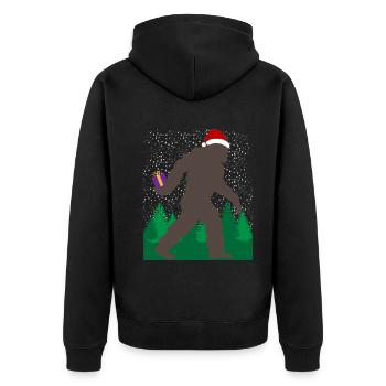 Christmas Gnome Gift Bearer Festive - Unisex Premium Organic Zip Hoodie - black - Back - Nico (187cm)