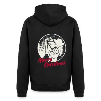 Horse Love Girl Merry Christmas - Unisex Premium Organic Zip Hoodie - black - Back - Nico (187cm)