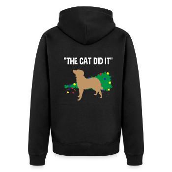 Guilty Dog Cat fait des farces à Noël - Veste à capuche bio Premium Unisexe - noir - Dos - Nico (187cm)