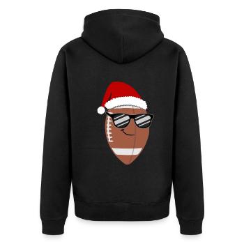 Football Cool Festtagsstil Sonnenbrille - Unisex Premium Bio Zip Hoodie - Schwarz - Hinten - Nico (187cm)