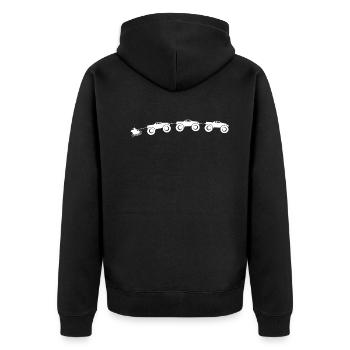 Monstertrucks Schlittenfahrt Weihnachten Hit - Unisex Premium Bio Zip Hoodie - Schwarz - Hinten - Nico (187cm)