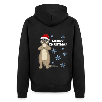 Merry Slothmas – Sloth Christmas Greeting - Unisex Premium Organic Zip Hoodie - black - Back - Nico (187cm)