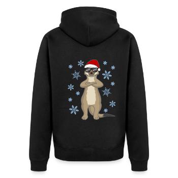 Père Noël enneigé – Conception de paresseux d’hiver - Veste à capuche bio Premium Unisexe - noir - Dos - Nico (187cm)