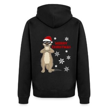 Merry Slothmas – Sloth Christmas Greeting - Unisex Premium Organic Zip Hoodie - black - Back - Nico (187cm)
