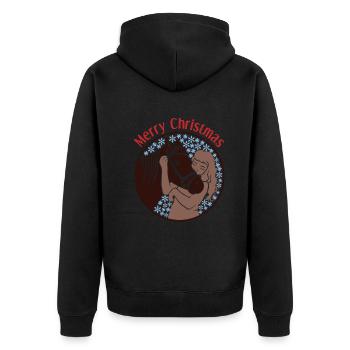 Mädchen Umarmt Pferd Weihnachtszauber Geschenk - Unisex Premium Bio Zip Hoodie - Schwarz - Hinten - Nico (187cm)