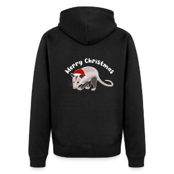 Frohe Weihnachten Niedliche Maus Geschenkidee - Unisex Premium Bio Zip Hoodie - Schwarz - Hinten - Nico (187cm)