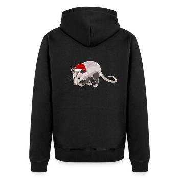 Weihnachtsmaus Niedlich Festliche Zeit Geschenk - Unisex Premium Bio Zip Hoodie - Schwarz - Hinten - Nico (187cm)
