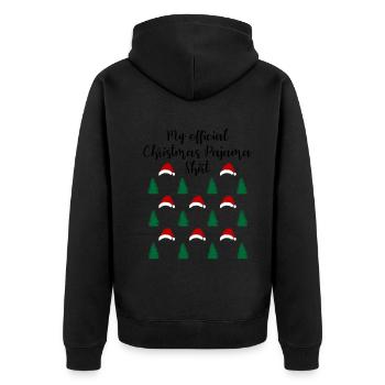 Waldweihnacht mit Mützen Offizielles Schlafshirt - Unisex Premium Bio Zip Hoodie - Schwarz - Hinten - Nico (187cm)