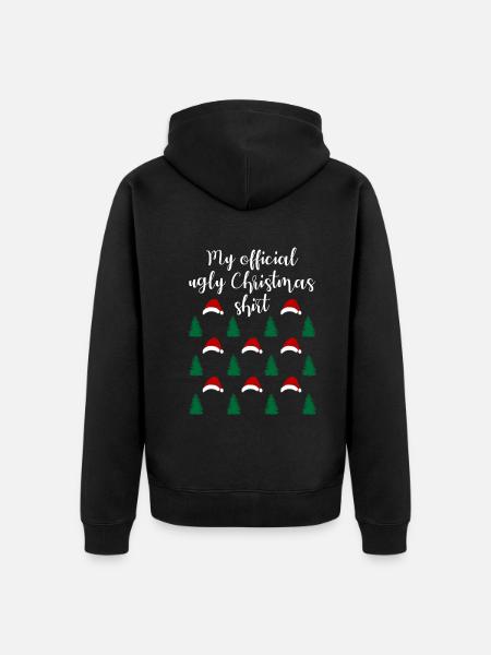 Lustiger Weihnachtswald Weihnachtsshirt - Unisex Premium Bio Zip Hoodie - Schwarz