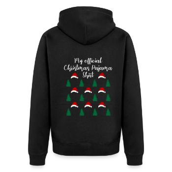 Waldweihnacht mit Mützen Offizielles Schlafshirt - Unisex Premium Bio Zip Hoodie - Schwarz - Hinten - Nico (187cm)
