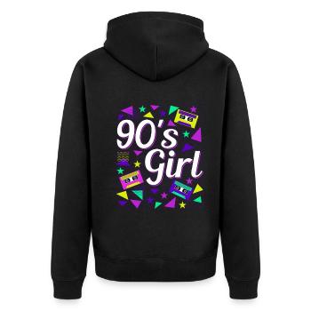 Rétro des années 90 Girl Power Style Pop Culture - Veste à capuche bio Premium Unisexe - noir - Dos - Nico (187cm)
