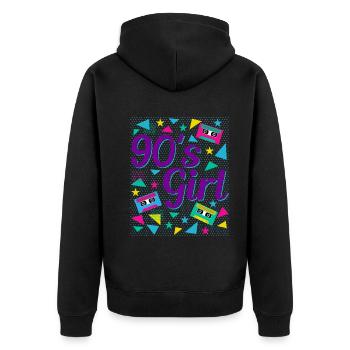 Rétro des années 90 Girl Power Style Pop Culture - Veste à capuche bio Premium Unisexe - noir - Dos - Nico (187cm)