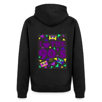 Amour Violet Rétro Look Années 90 - Veste à capuche bio Premium Unisexe - noir - Dos - Nico (187cm)