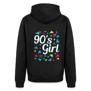 Rétro des années 90 Girl Power Style Pop Culture - Veste à capuche bio Premium Unisexe - noir - Dos - Nico (187cm)