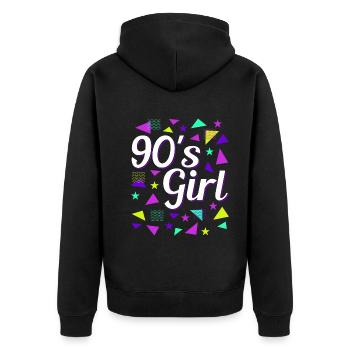 Rétro des années 90 Girl Power Style Pop Culture - Veste à capuche bio Premium Unisexe - noir - Dos - Nico (187cm)