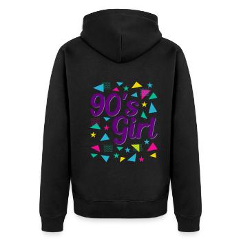 Rétro des années 90 Girl Power Style Pop Culture - Veste à capuche bio Premium Unisexe - noir - Dos - Nico (187cm)