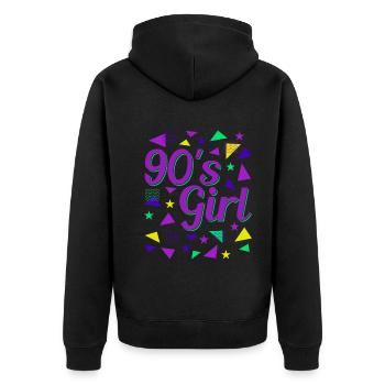 Rétro des années 90 Girl Power Style Pop Culture - Veste à capuche bio Premium Unisexe - noir - Dos - Nico (187cm)