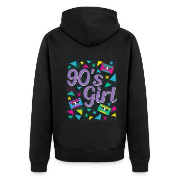 Rétro des années 90 Girl Power Style Pop Culture - Veste à capuche bio Premium Unisexe - noir - Dos - Nico (187cm)