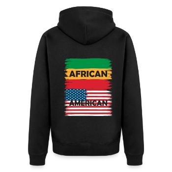 Einheit in Vielfalt Flaggen Motiv Kunst - Unisex Premium Bio Zip Hoodie - Schwarz - Hinten - Nico (187cm)
