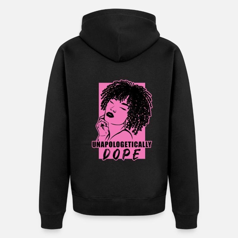 Starkes Statement Unverblümt Cool - Unisex Premium Bio Zip Hoodie - Schwarz