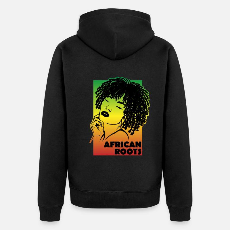Kulturelles Erbe African Roots - Unisex Premium Bio Zip Hoodie - Schwarz
