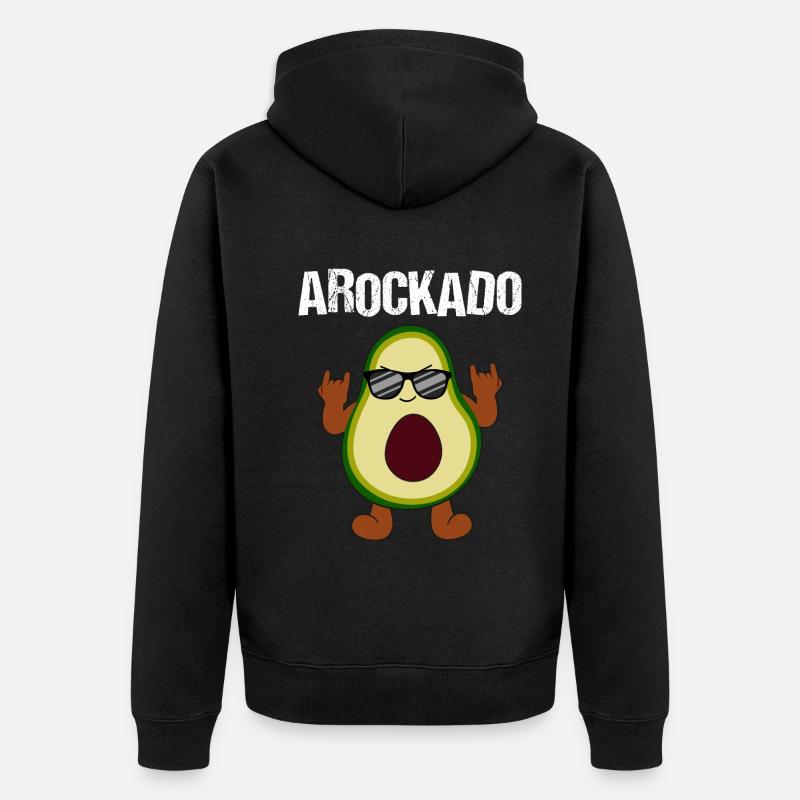 Rocking Avocat Cool Musique Aimant - Veste à capuche bio Premium Unisexe - noir