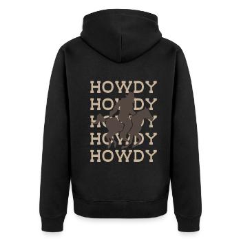 Bigfoot HOWDY Western Welcome Design - Veste à capuche bio Premium Unisexe - noir - Dos - Nico (187cm)