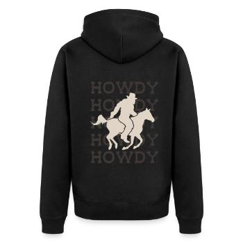Bigfoot HOWDY Western Welcome Design - Veste à capuche bio Premium Unisexe - noir - Dos - Nico (187cm)