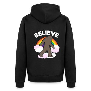Croyance en l’être surnaturel Bigfoot - Veste à capuche bio Premium Unisexe - noir - Dos - Nico (187cm)