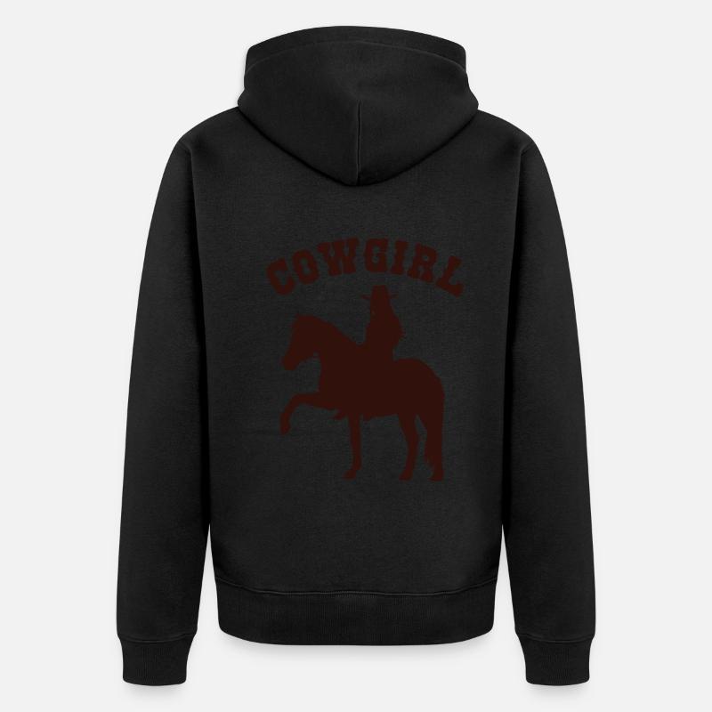 Reitsilhouette Einfach Stilvoll - Unisex Premium Bio Zip Hoodie - undefined