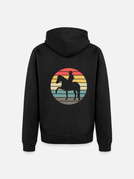 Romantic Rider Sunset Look - Unisex Premium Organic Zip Hoodie - black