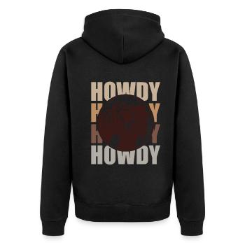 Horse and Rider - One Heart and One Soul - Unisex Premium Organic Zip Hoodie - black - Back - Nico (187cm)