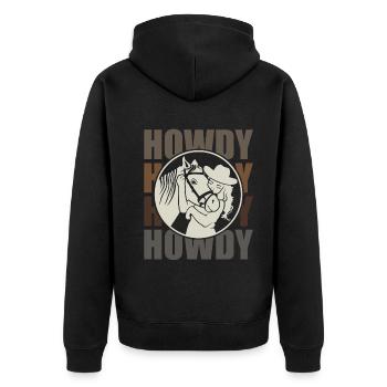 Horse and Rider - One Heart and One Soul - Unisex Premium Organic Zip Hoodie - black - Back - Nico (187cm)