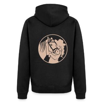Amoureusement embrassé - Western & Horse - Veste à capuche bio Premium Unisexe - noir - Dos - Nico (187cm)