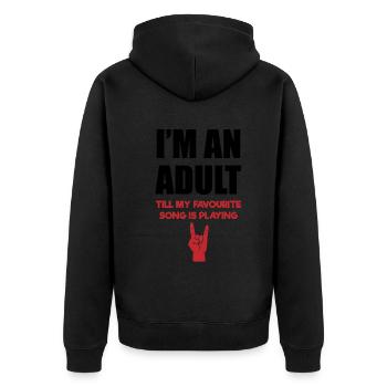 Bis Mein Song Spielt Rockerhand - Unisex Premium Bio Zip Hoodie - Schwarz - Hinten - Nico (187cm)