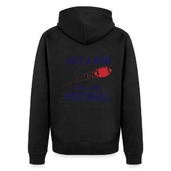 Football Mama Highlight - Unisex Premium Organic Zip Hoodie - black - Back - Nico (187cm)