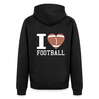 Declaration of love to football - Unisex Premium Organic Zip Hoodie - black - Back - Nico (187cm)