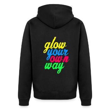 Brillez à votre façon - Colorful Fun - Veste à capuche bio Premium Unisexe - noir - Dos - Nico (187cm)