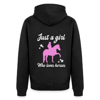 Ciel étoilé Cavalier Amour Chevaux - Veste à capuche bio Premium Unisexe - noir - Dos - Nico (187cm)