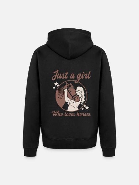 Paard Liefde Ruiter Meisje Droom - Uniseks Premium bio ziphoodie - zwart