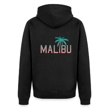 Neon Malibu Palm Tree Retro Style - Unisex Premium Organic Zip Hoodie - black - Back - Nico (187cm)