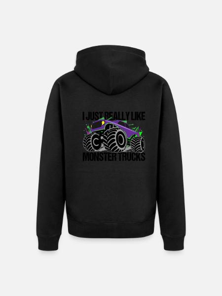 Monstertruck Farbexplosion Dynamik - Unisex Premium Bio Zip Hoodie -