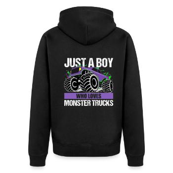 Cadeau Monster Truck Passion pour garçons - Veste à capuche bio Premium Unisexe - noir - Dos - Nico (187cm)