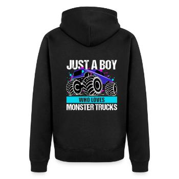 Cadeau Monster Truck Passion pour garçons - Veste à capuche bio Premium Unisexe - noir - Dos - Nico (187cm)