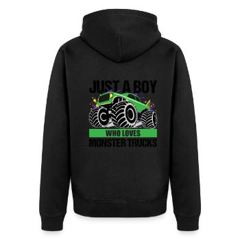 Cadeau Monster Truck Passion pour garçons - Veste à capuche bio Premium Unisexe - noir - Dos - Nico (187cm)