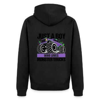 Garçon Monster Truck Passion Cadeau - Veste à capuche bio Premium Unisexe - noir - Dos - Nico (187cm)