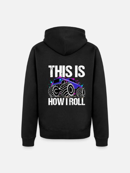 Rollender Monstertruck Abenteuer Drang - Unisex Premium Bio Zip Hoodie - Schwarz