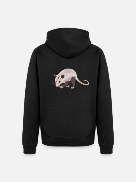 Charming Opossum Nature Friend Style - Unisex Premium Organic Zip Hoodie - black