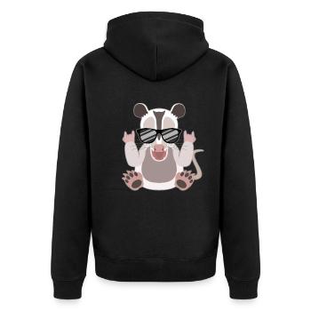 L’opossum à bascule à l’état pur joie de vivre - Veste à capuche bio Premium Unisexe - noir - Dos - Nico (187cm)