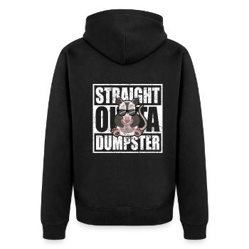 Nachtaktives Opossum mit Sonnenbrille - Unisex Premium Bio Zip Hoodie - Schwarz - Hinten - Nico (187cm)